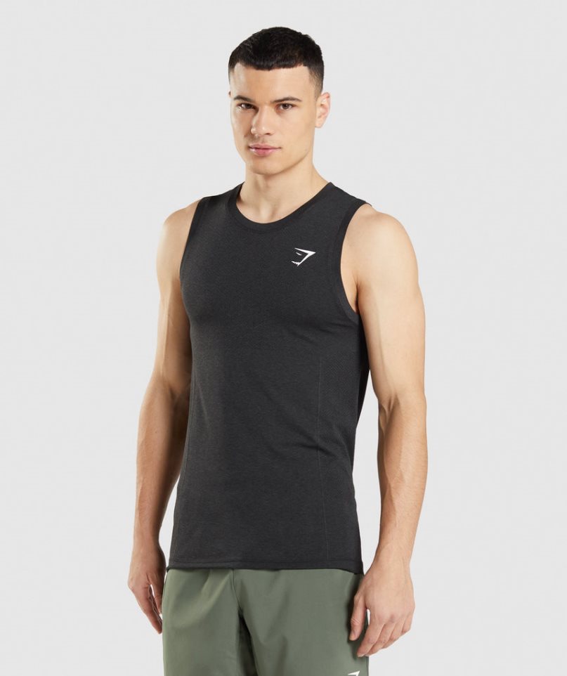 Men\'s Gymshark Vital Seamless Light Tanks Black | CA 53N106